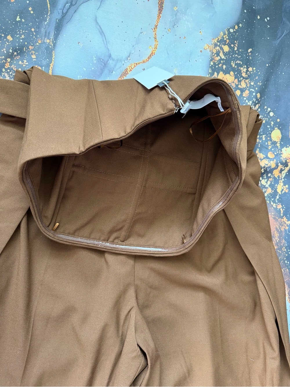 ASTR The Label Brown Strapless Wide Leg Jumpsuit Belted Women’s M NWT - Picture 12 of 13